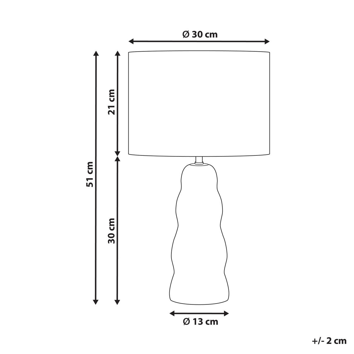 TISCHLAMPE Schwarz Vilar - Beige/Schwarz, Keramik (30/30/51cm) - Beliani