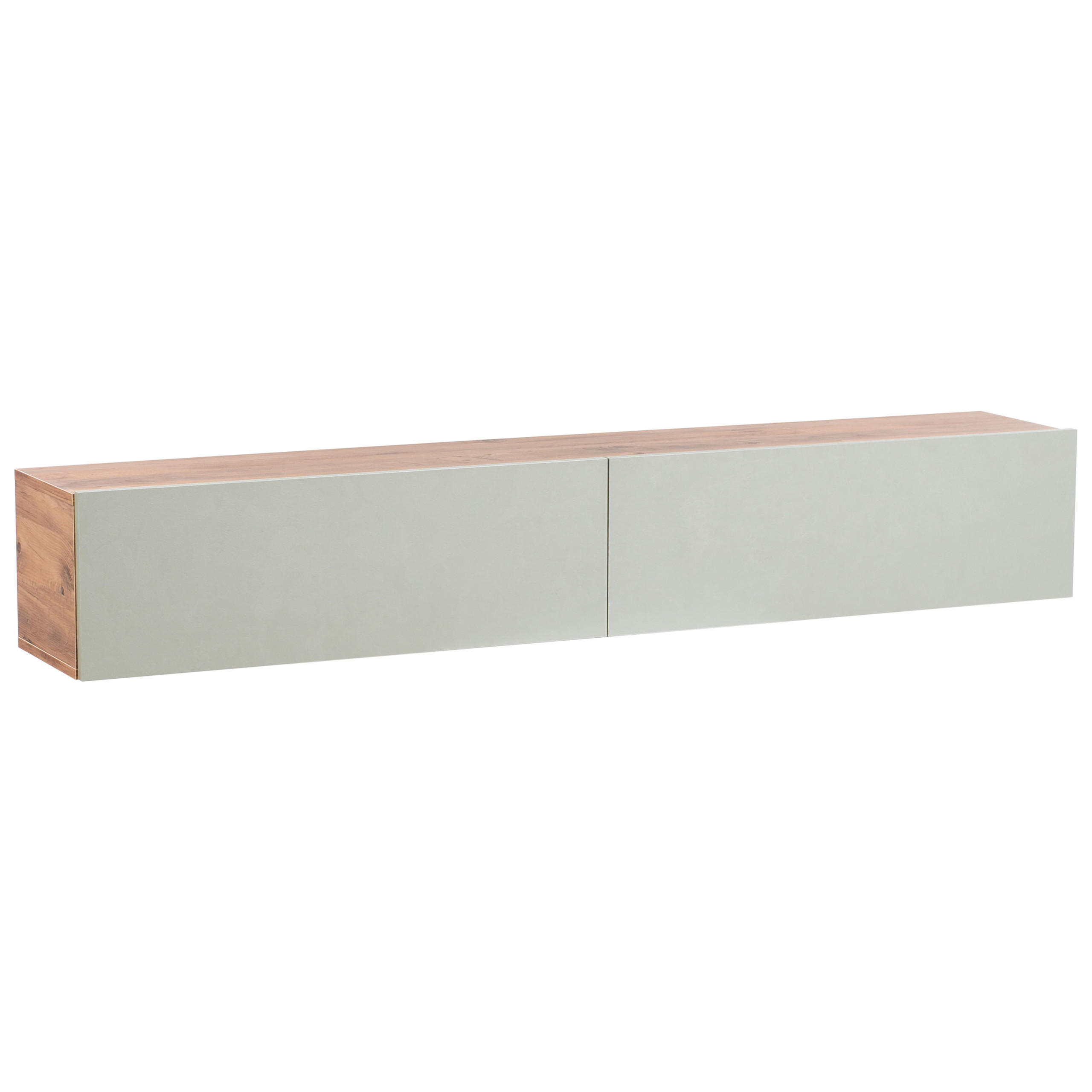 WANDMONTIERTER-TV-SCHRANK Grün/Braun Gladstone - Braun/Grün, Holzwerkstoff (180/30/32cm) - Beliani