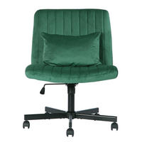 BÜROSTUHL höhenverstellbar Stoff Green mit Rollen - Grün, Kunststoff (25.2/33/21.5cm) - Meubliv
