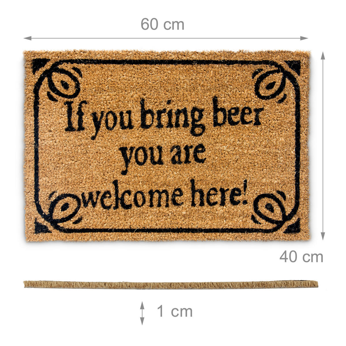 FUSSMATTE - Multicolor, Kunststoff/Textil (40/60cm) - Relaxdays