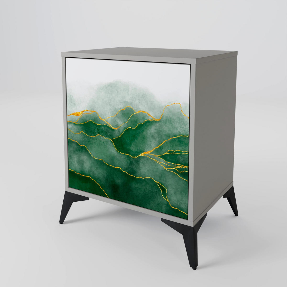SIDEBOARD EXPENSIVE NATURE, Grau, 57,5x42x57,5 cm, Ohne Füße - Multicolor/Grau, Holzwerkstoff (57.5/57.5/42cm) - SpaceRebels