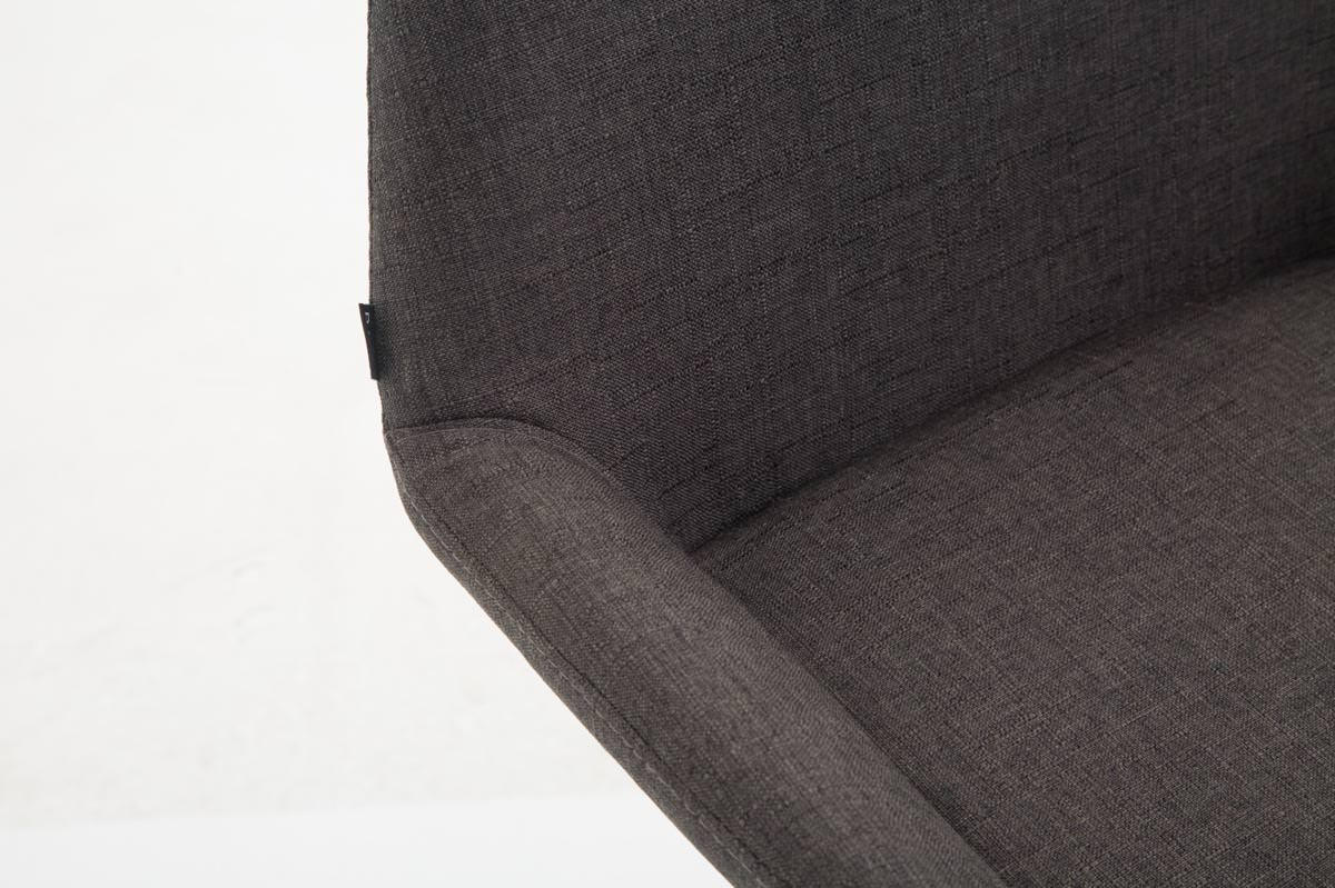 BARHOCKER 2er-Set DUBLIN Dunkelgrau Stoff Schwarz - Dunkelgrau, Textil/Metall (51/89/52cm) - DELUKE