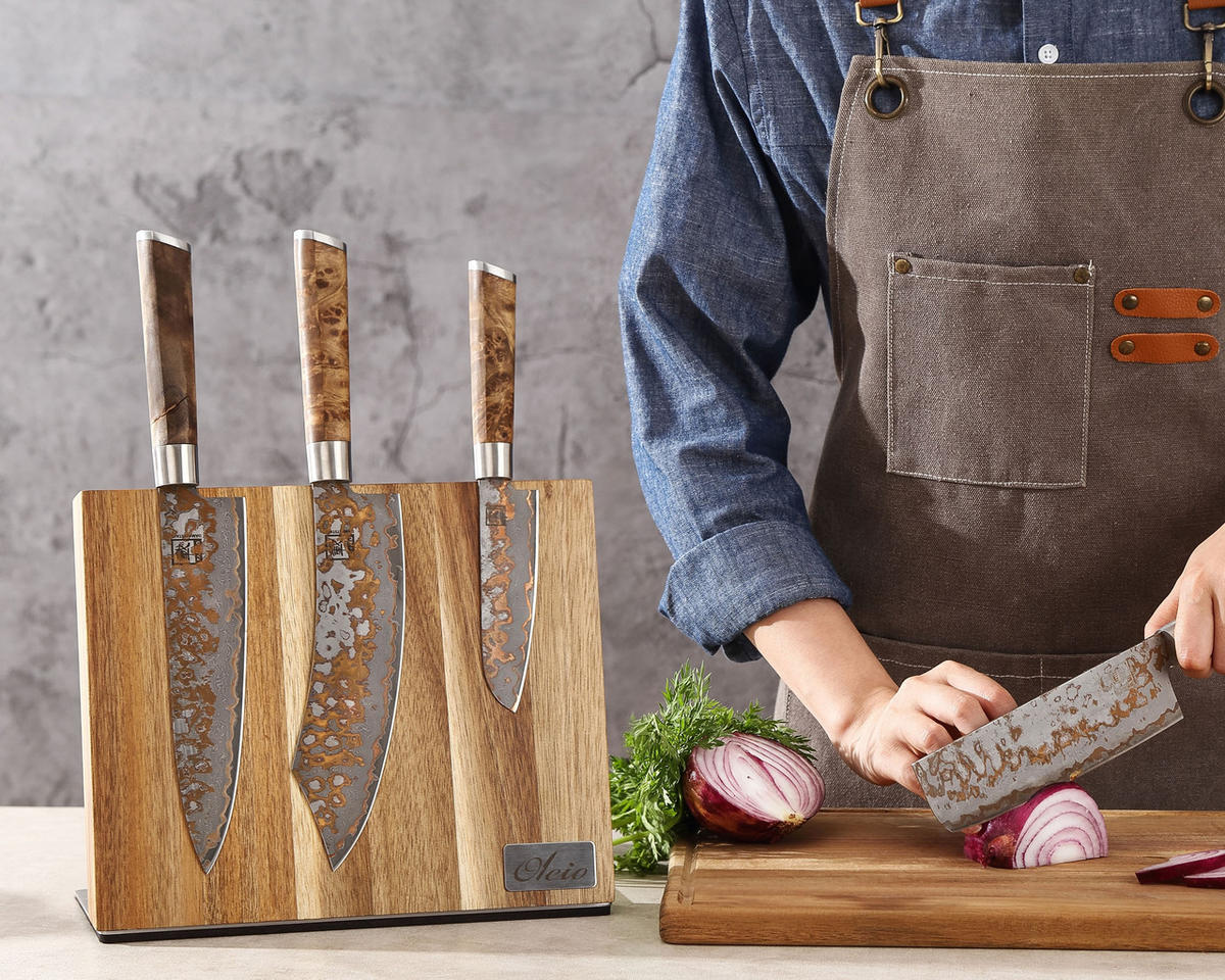 MAGNETISCHES MESSERBRETT - Akaziefarben, Holz (23/10.5/27.5cm) - Oleio