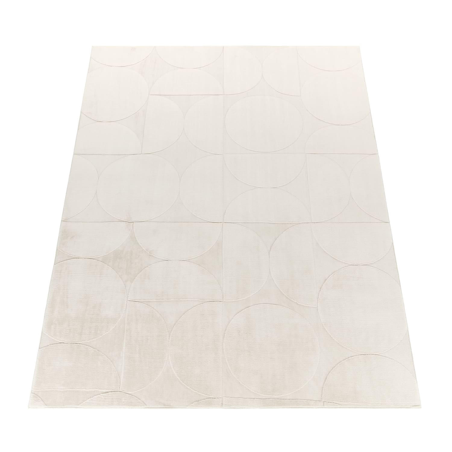TEPPICH Kurzflor waschbar Unifarben Struktur Wohnzimmer schmutzabweisend Creme Rechteckig 160x220 - Creme, Textil (160/220cm) - KADIMA DESIGN