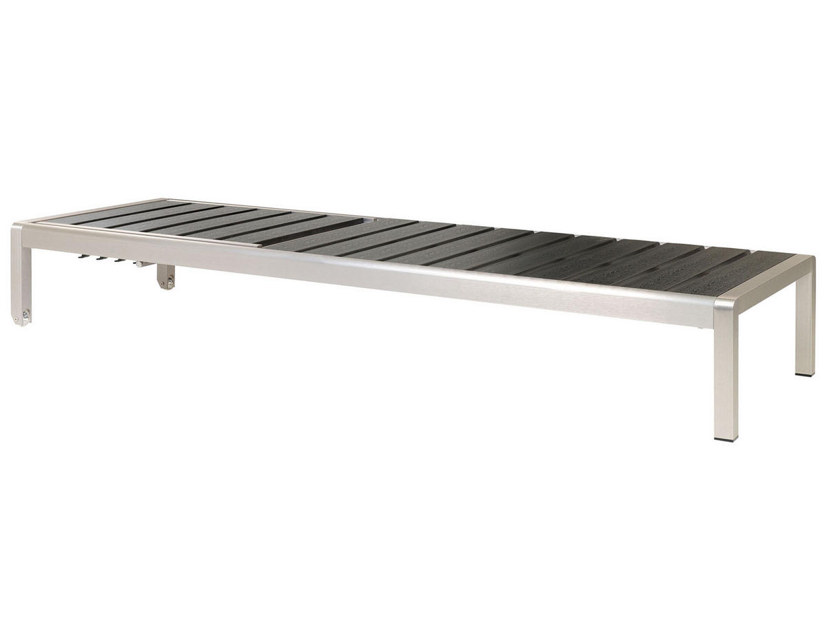 GARTENLIEGE schwarz Nardo - Schwarz, Holzwerkstoff (64/29/198cm) - Beliani