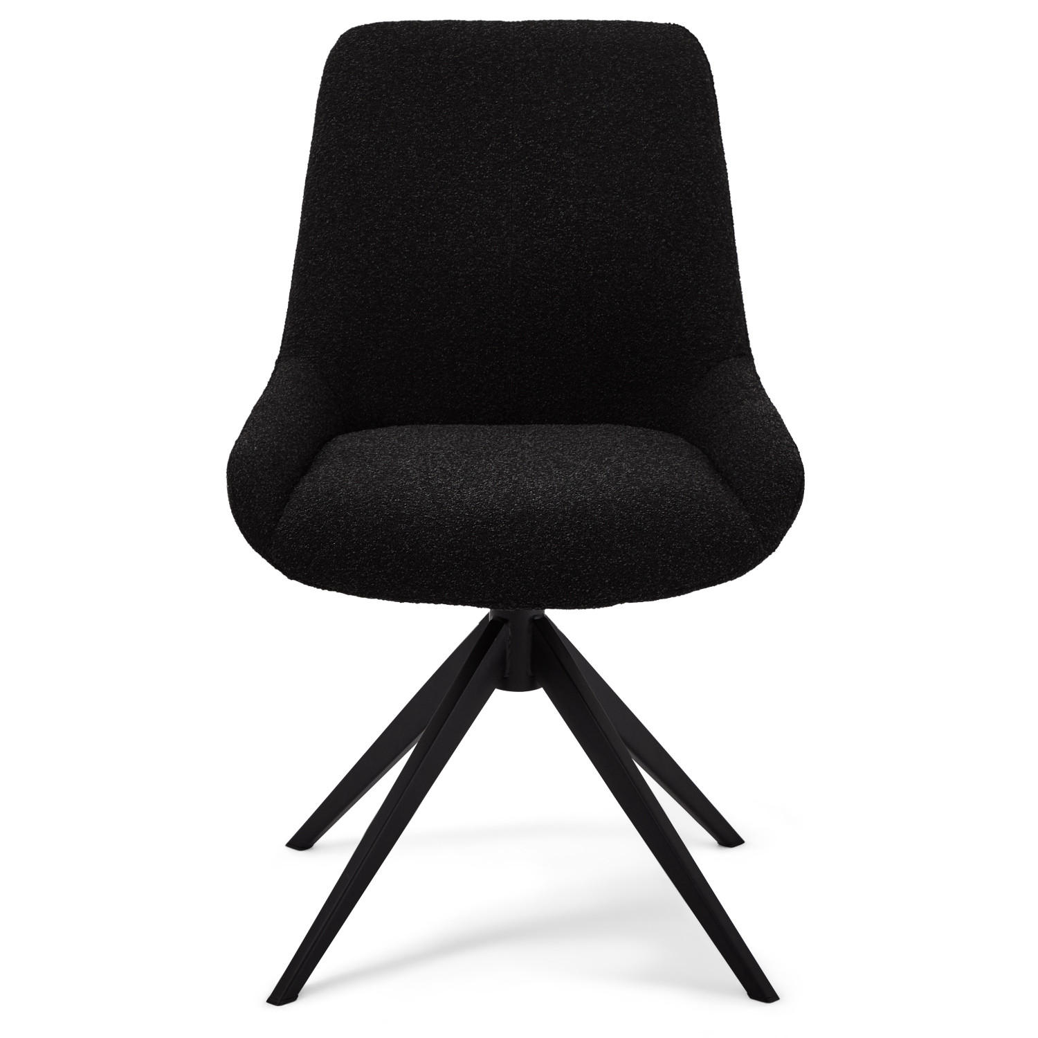 STUHL-SET 2 Stück in Teddystoff - Schwarz, Textil/Metall (52/61cm) - Furnhouse