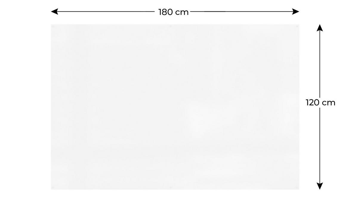 MAGNETPLATTE rahmenloses SLIMboard - Magnetisches trocken abwischbares Whiteboard 180x120 cm - Weiß, Metall (180/120/0.3cm) - ALLboards