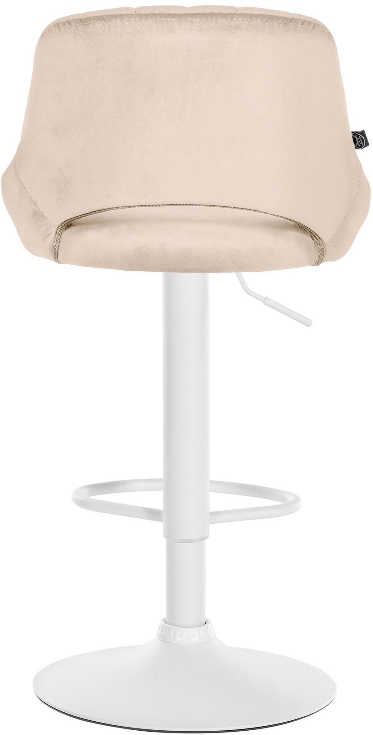 BARHOCKER Milos Samt weiß creme - Naturfarben/Weiß, Textil/Metall (47/106/48cm) - TPFLiving