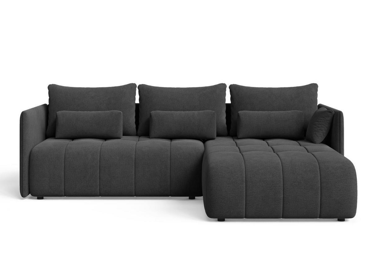 ECKSOFA Ardi Anthrazit - Anthrazit/Schwarz, Holz/Textil (245/182cm) - Graingold