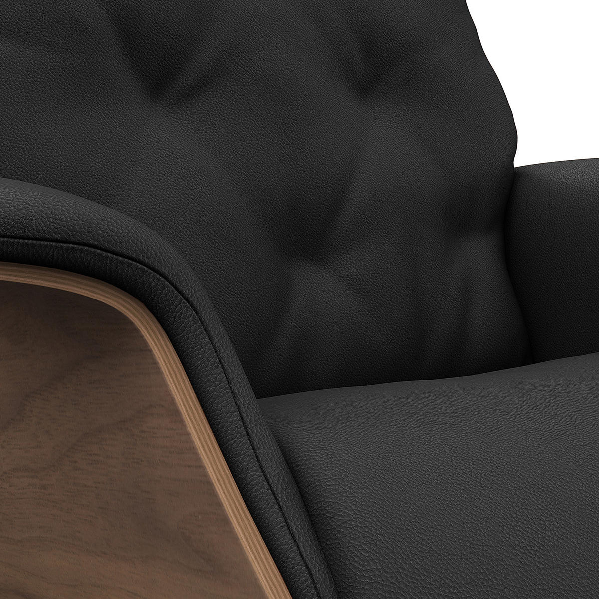 RELAXSESSEL - Echtleder - Schwarz, Leder/Metall (83/112/83cm) - home24