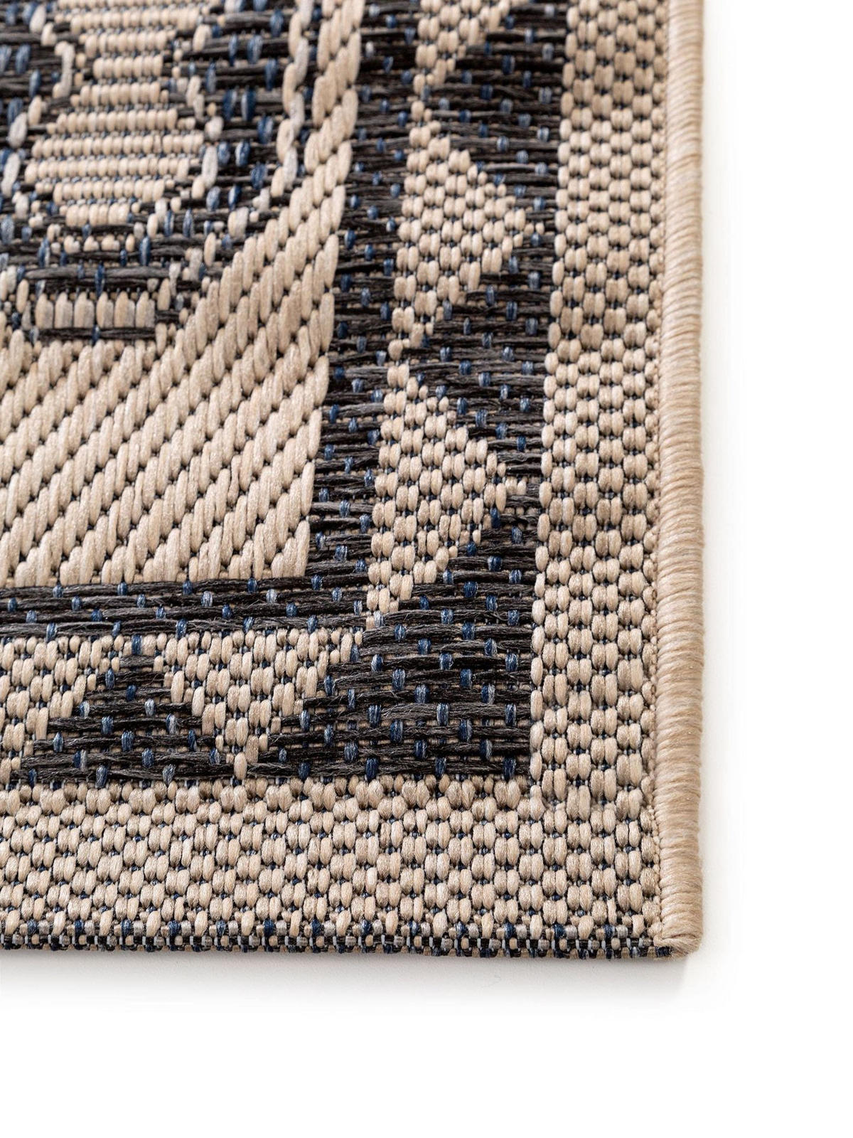 OUTDOORTEPPICH River Beige/Blau 200x285 cm - Blau/Beige, Kunststoff (200/1cm) - KUNSTLOFT