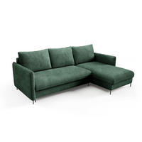 ECKSOFA Belis Boucle in Grün, Schlafsofa - Grün, Holzwerkstoff/Textil (216/165cm) - Bettso