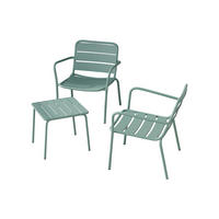GARTENSITZGRUPPE im Set - 2 Personen - Metall - Mandelgrün - - Grün, Metall - Vente-Unique