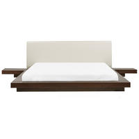 BETT mit Lattenrost 180x200 cm Dunkler Holzfarbton Zen - Dunkelbraun, Holzwerkstoff (180/200cm) - Beliani