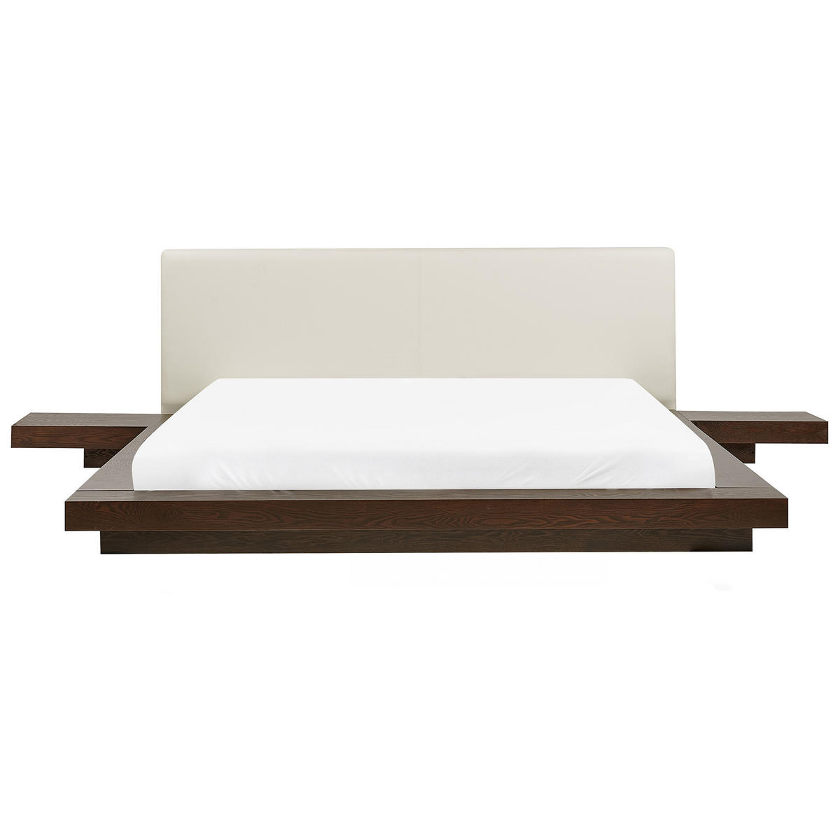 BETT mit Lattenrost 180x200 cm Dunkler Holzfarbton Zen - Dunkelbraun, Holzwerkstoff (180/200cm) - Beliani