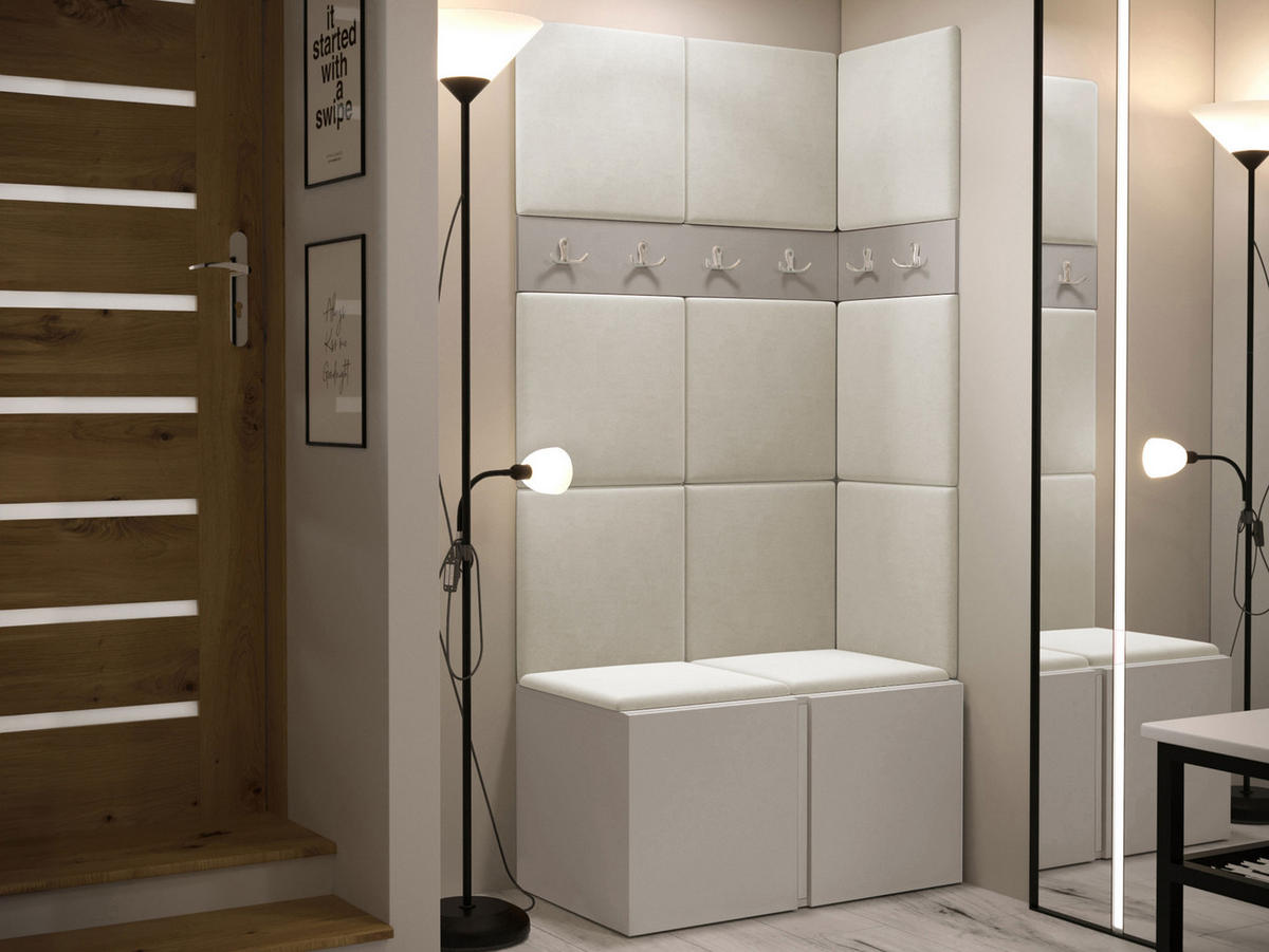 GARDEROBEN-SET Orion I - Kaschmir/Beige, Holzwerkstoff/Kunststoff (84/186/46cm) - MIRJAN24