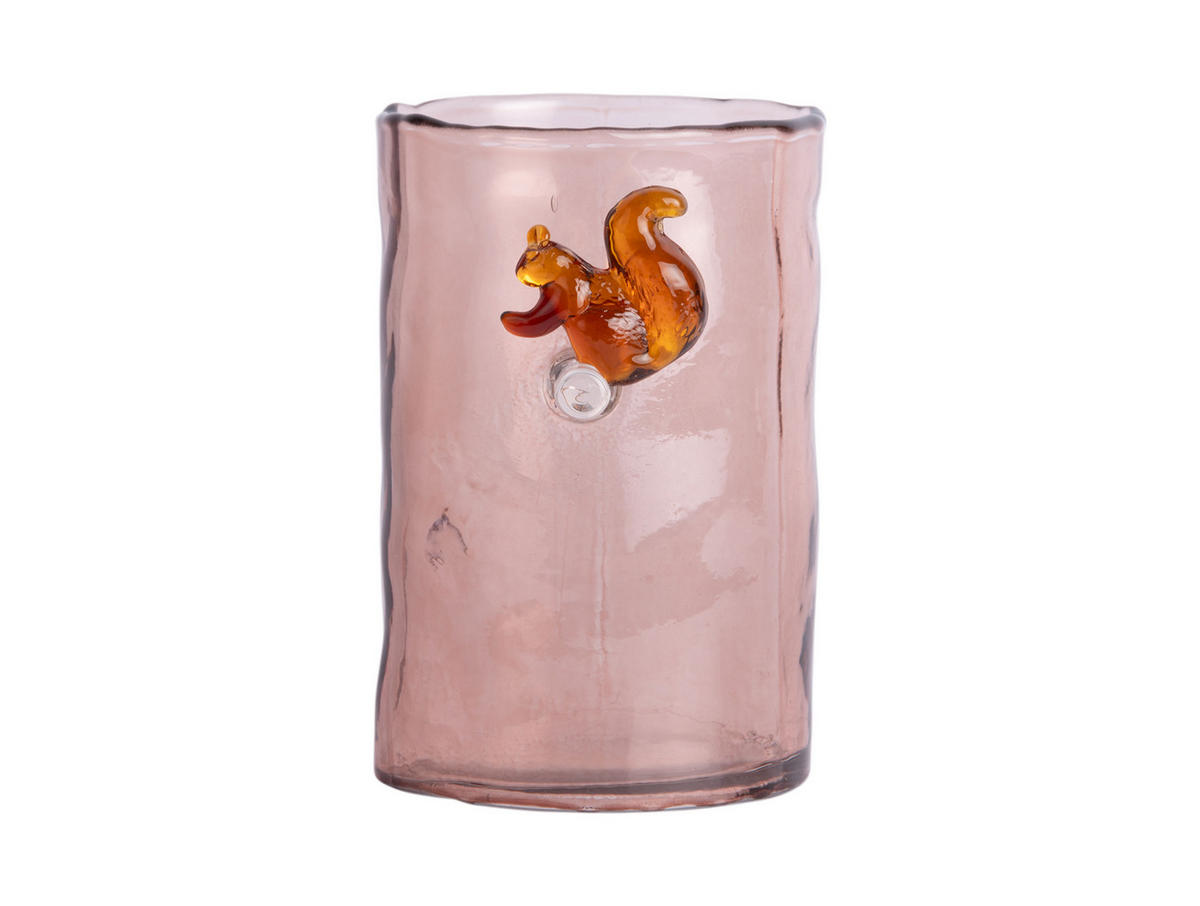 VASE Squirrel On Branch Large - Rosa - 27 cm - Pink, Glas (9.5/27cm) - Present Time