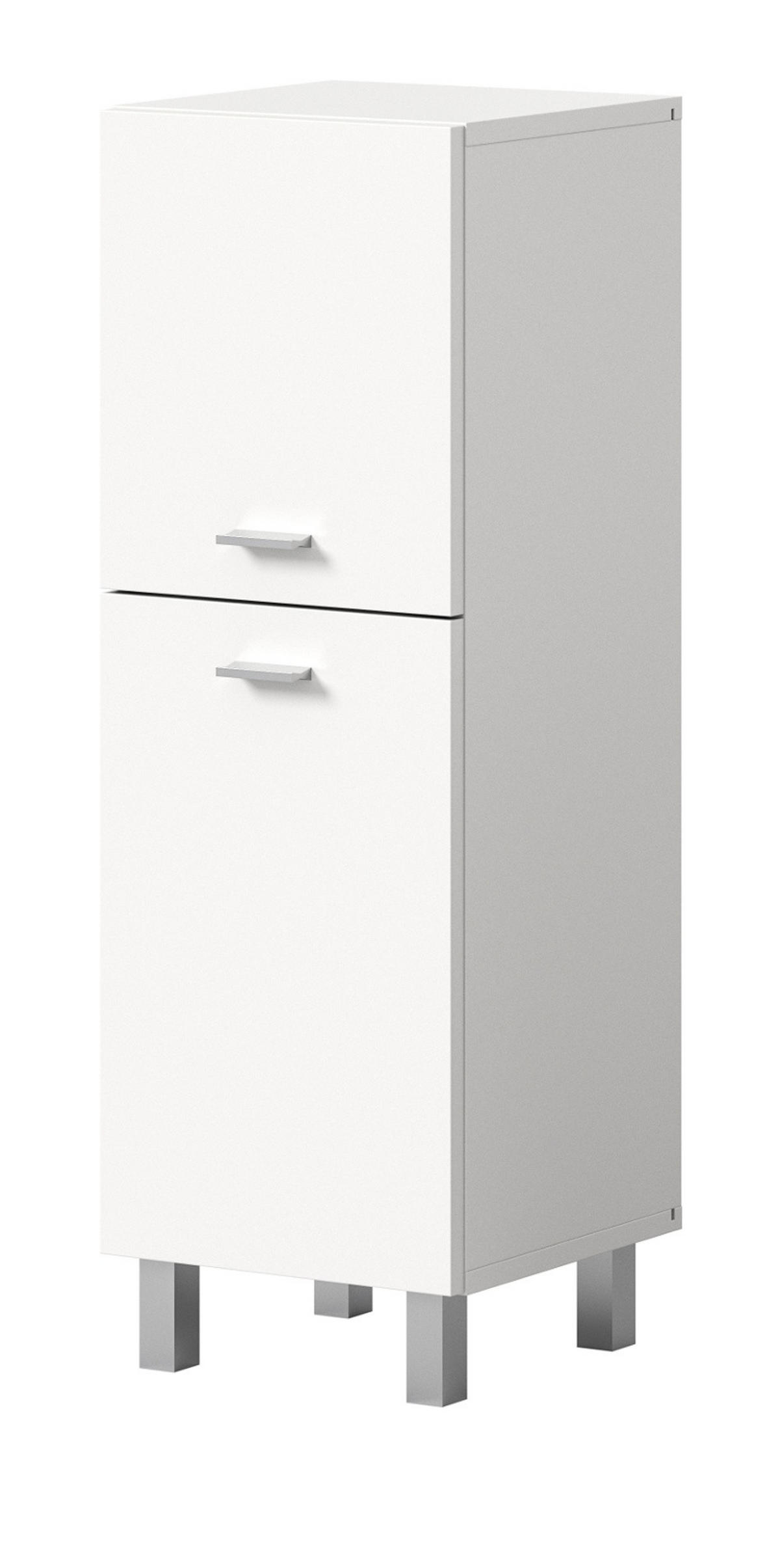 KOMMODE weiß 30 cm, Badschrank hängend oder stehend - Silberfarben/Weiß, Holzwerkstoff/Kunststoff (30/80/29cm) - Inn.Furn