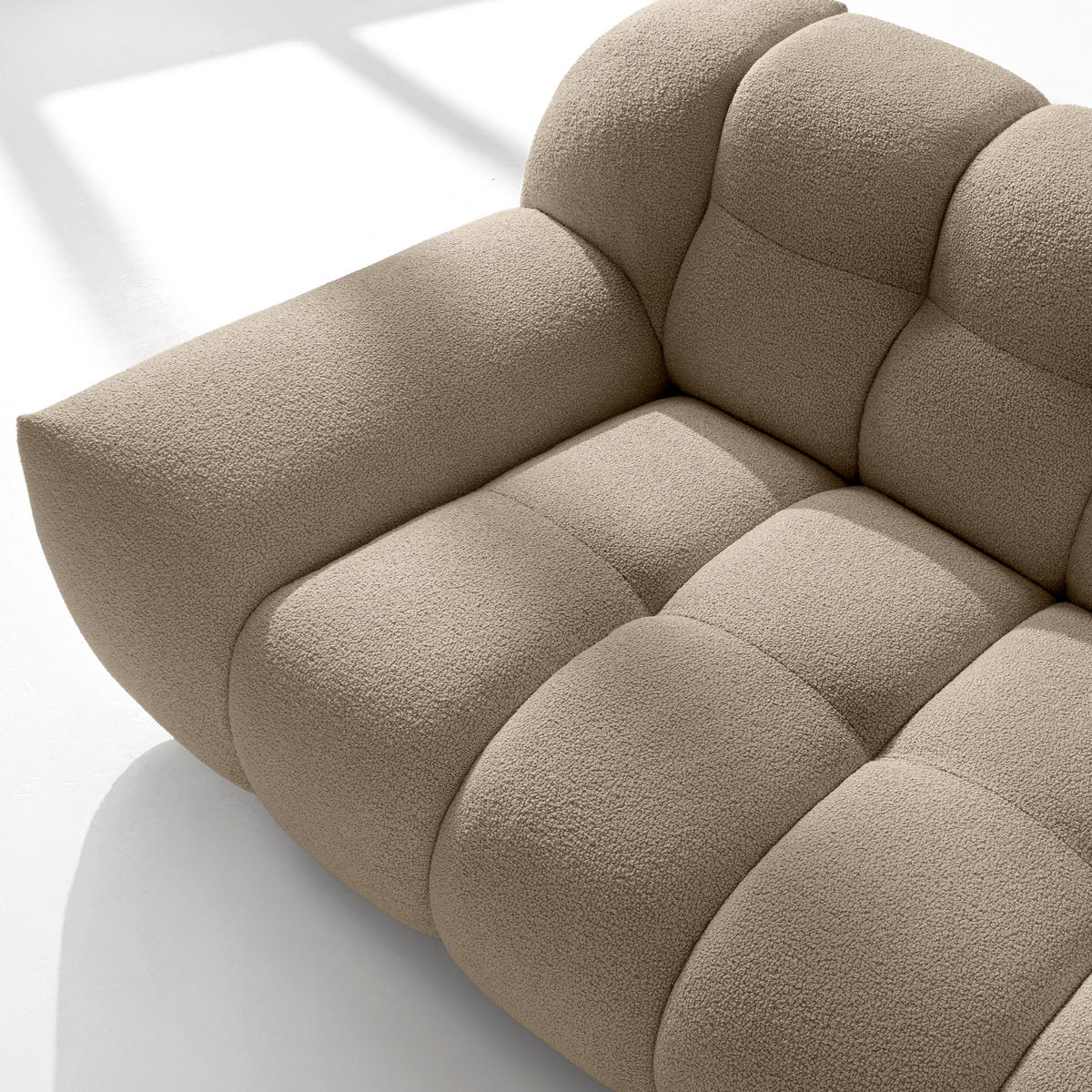 EINZELSOFA VENA Bouclé, Beige - Beige, Holz/Textil (254/72/105cm) - KONSIMO®