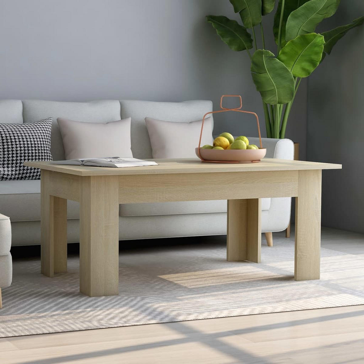 COUCHTISCH Sonoma-Eiche 100x60x42 cm Holzwerkstoff - Hellbraun, Holzwerkstoff (60/100/42cm) - furnicato