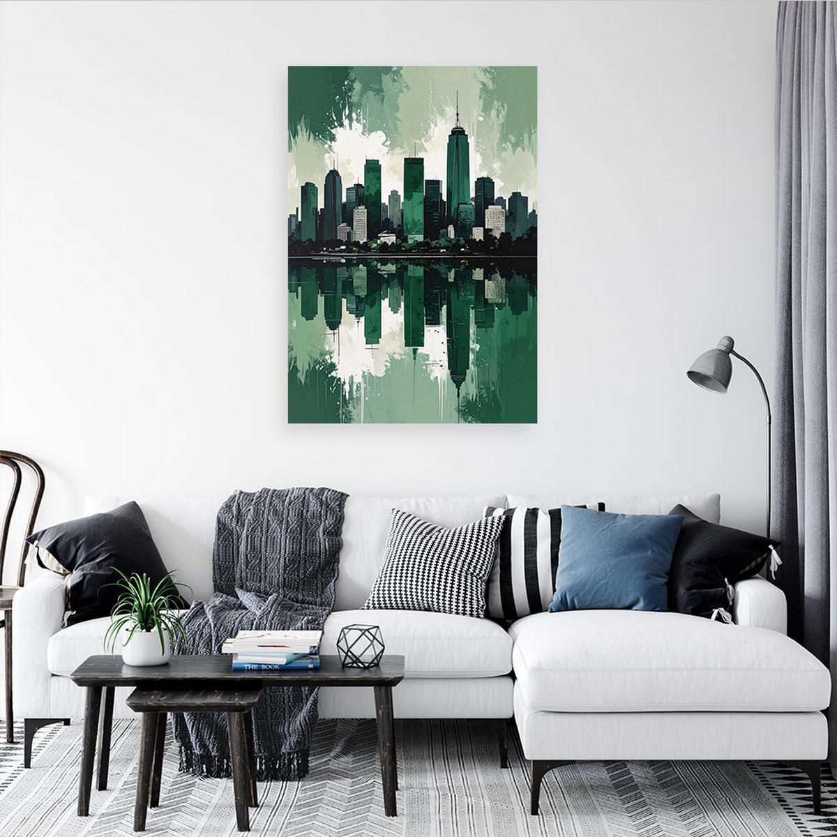 LEINWANDBILD Städte & Architektur 40x60cm - Grün, Textil (40/60cm) - Feeby