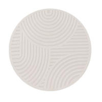 TEPPICH Kurzflor Struktur Wohnzimmer schmutzabweisend Creme Rund 120D - Beige, Textil (120/120cm) - KADIMA DESIGN