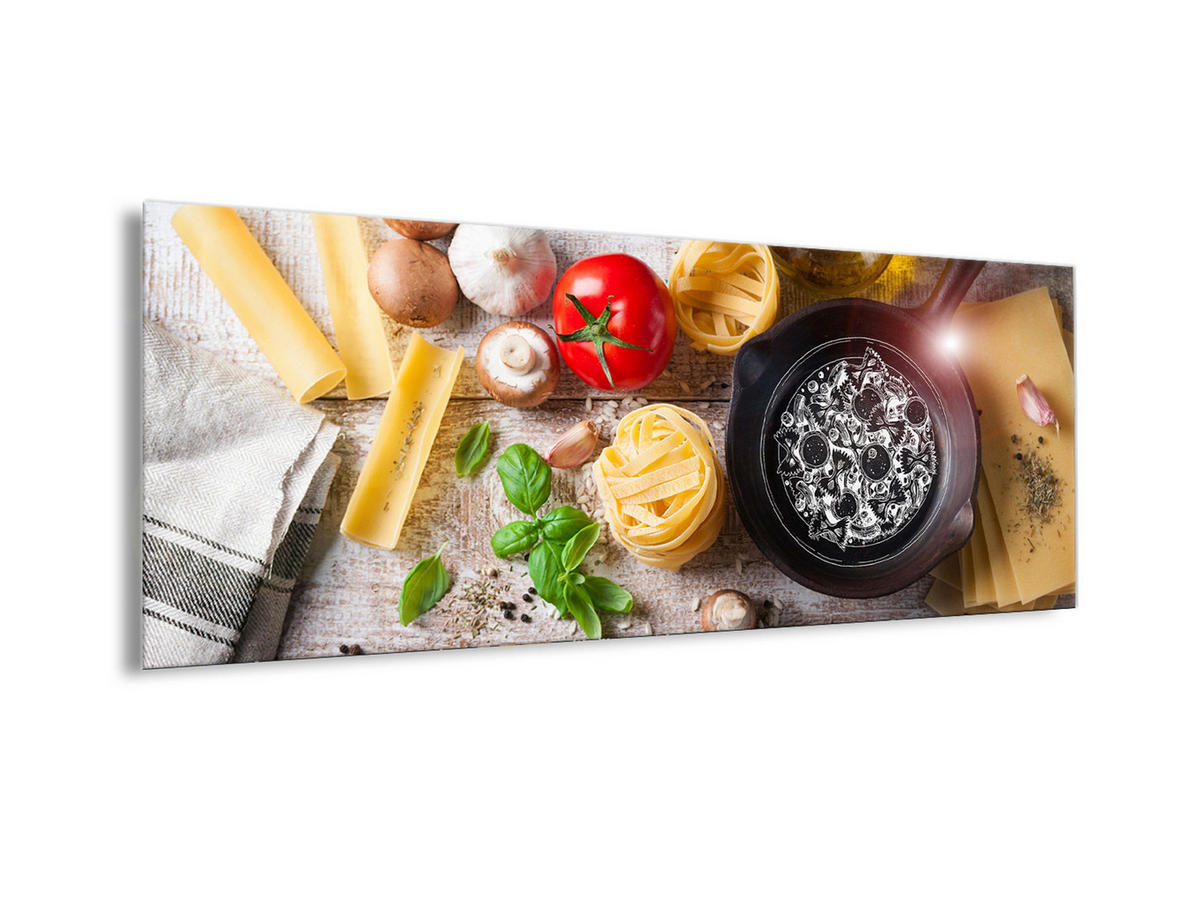 GLASBILD 80x30 cm Küche mediterran - Multicolor, Glas (80/30cm) - artissimo