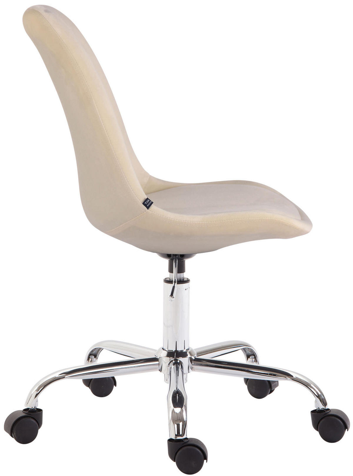DREHSTUHL Samt creme - Chromfarben/Creme, Textil/Metall (48/81/54cm) - CLP