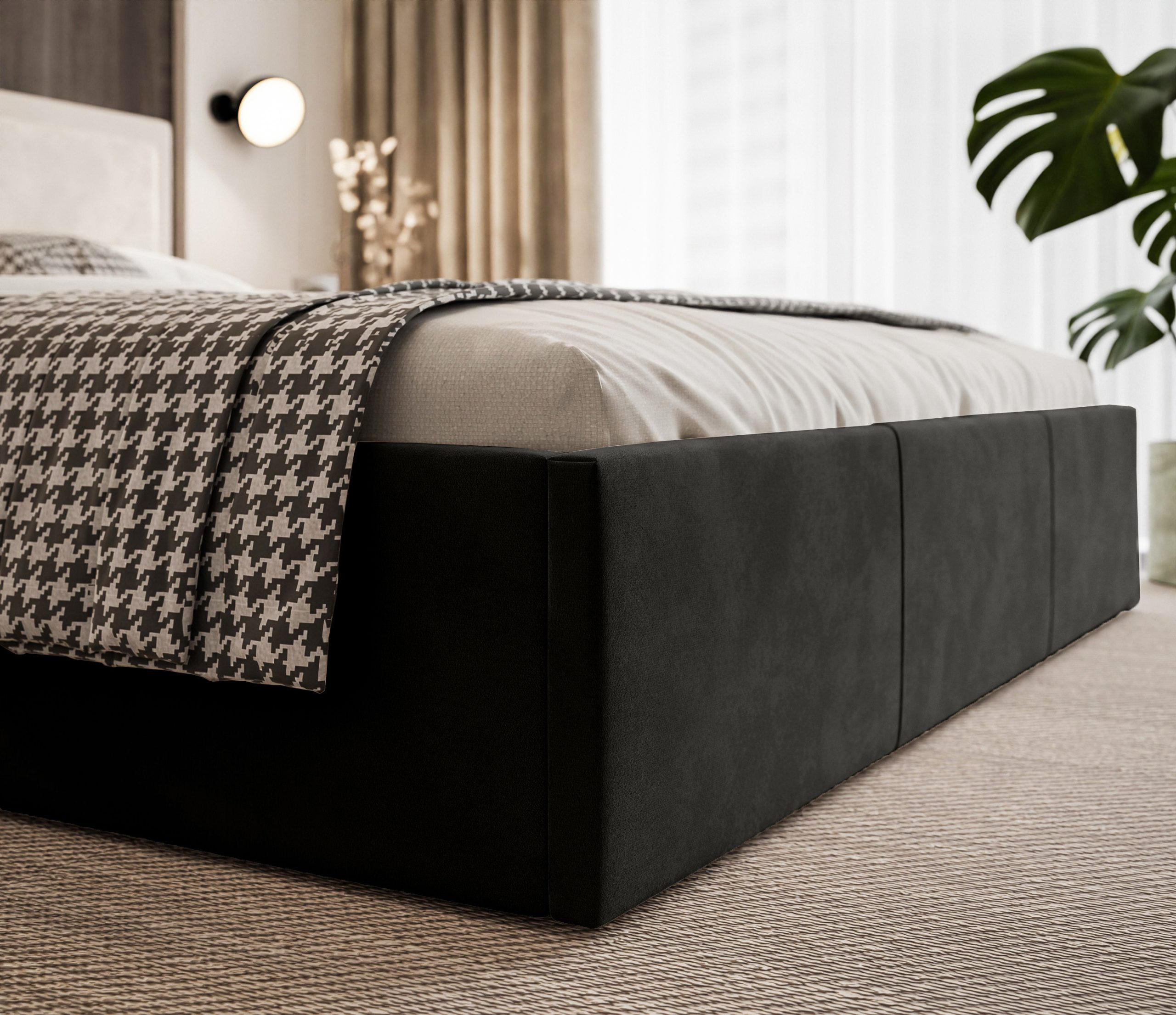 Thumbnail - Fedve Polsterbett, Schwarz, Textil, 120x200 cm, Schlafzimmer, Betten