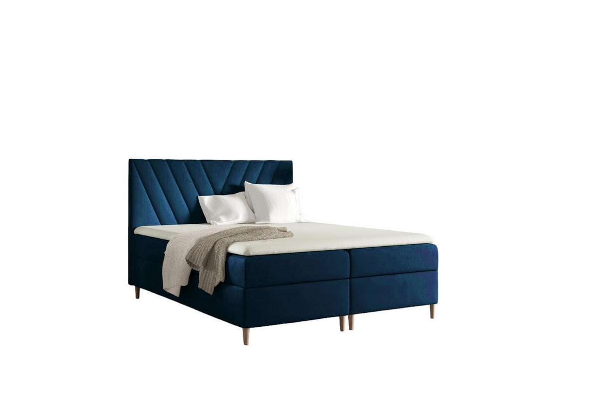 BOXBETT Espen Premium überlänge - Blau, Holzwerkstoff/Textil (160/220cm) - Fun Möbel