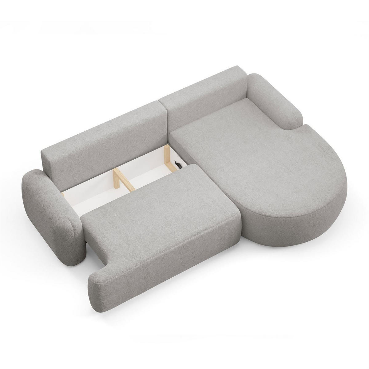 ECKSOFA CLEO mit Schlaffunktion Version Rechte QUELLE 83 - Grau, Kunststoff (264/172cm) - Lookway