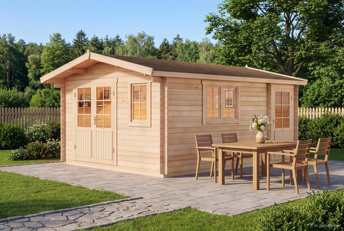 GARTENHAUS Holz Jennifer - Naturfarben, Holz (400/245/550cm) - Alpholz