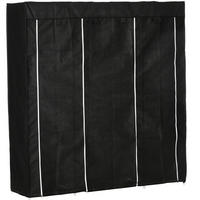 KLEIDERSCHRANK 150/162,5/43 cm Schwarz aus Stahl mit Reißverschluss - Schwarz, Metall (43/162.5/150cm) - OKMYHOME