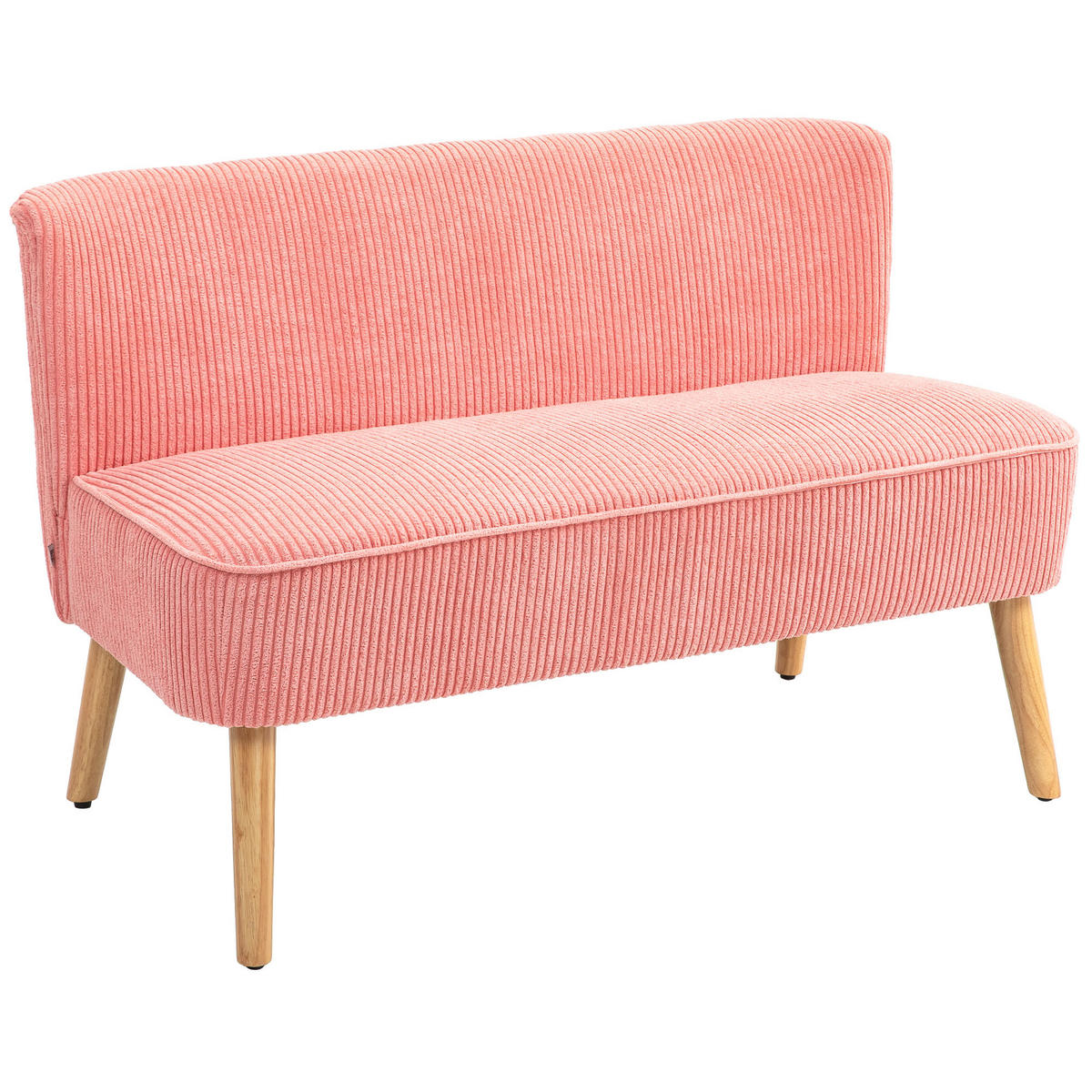ZWEISITZER-SOFA DE-06458 Skandi Design, massiver Holzrahmen Rosa - Pink, Holz/Textil (117/77/56.5cm) - ComfortXL