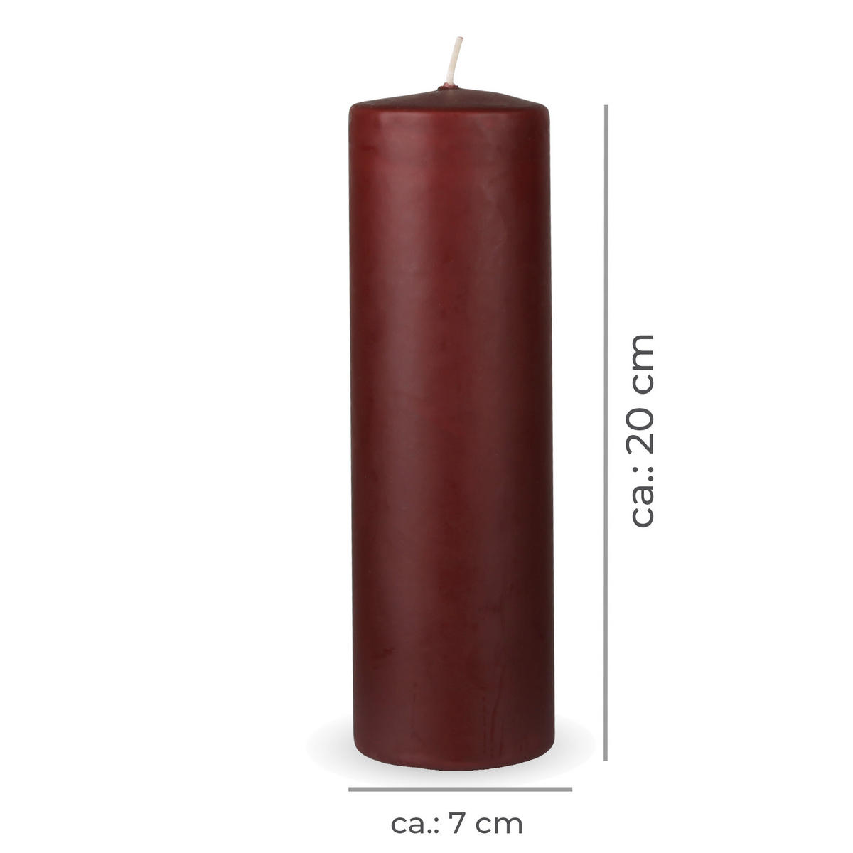 STUMPENKERZEN "Braun", Größe Ø7cm x Höhe: 20 cm - Braun, Naturmaterialien (7/20cm) - HS Candle