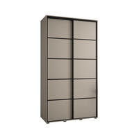 SCHWEBETÜRENSCHRANK 235,2/130/45 2-türig - Kaschmir/Schwarz, Holz/Metall (130/235.2/45cm) - MÖBEL KRYSPOL