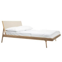 BETT - Eiche massiv - Eichefarben, Naturmaterialien/Eichenholz (180/200cm) - home24