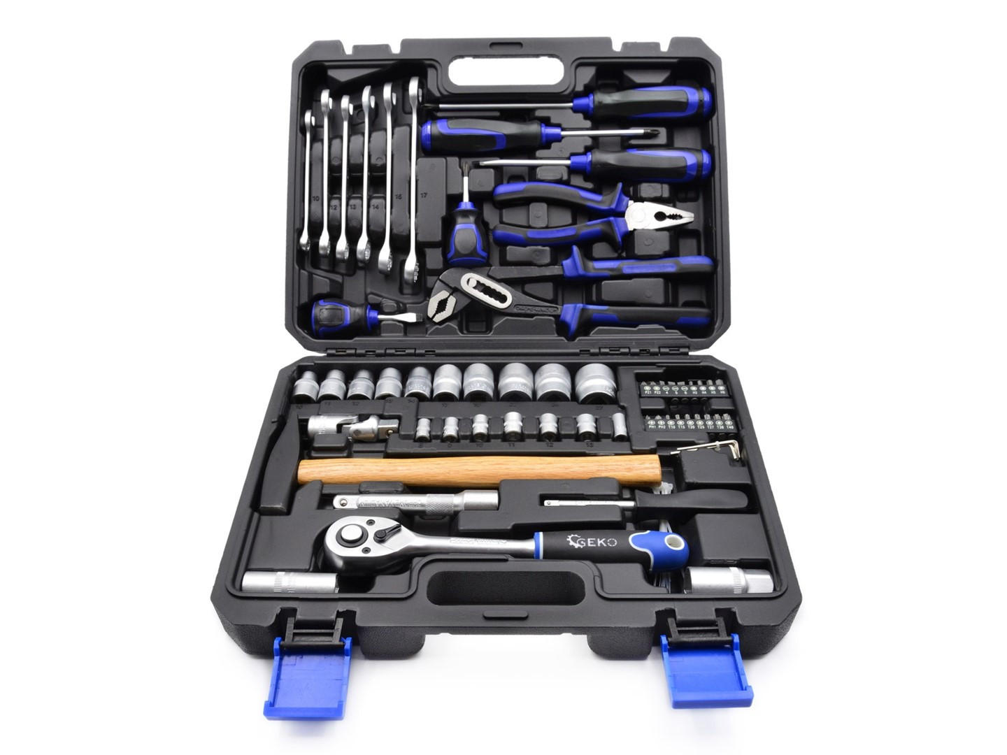 WERKZEUGSET 66 Teilig Werkzeugkoffer, Hammer, Zange, Schlüssel, Schreubendreher - Multicolor, Metall (50/30/10cm) - TRIZERATOP