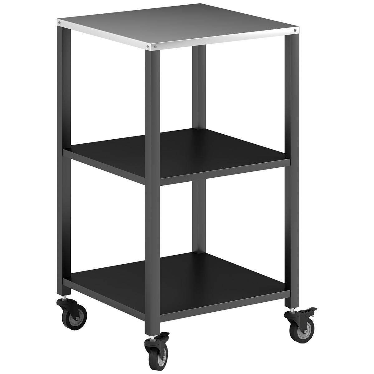 GRILLWAGEN Edelstahl Metall Schwarz - Schwarz, Metall (50/90/50cm) - Outsunny