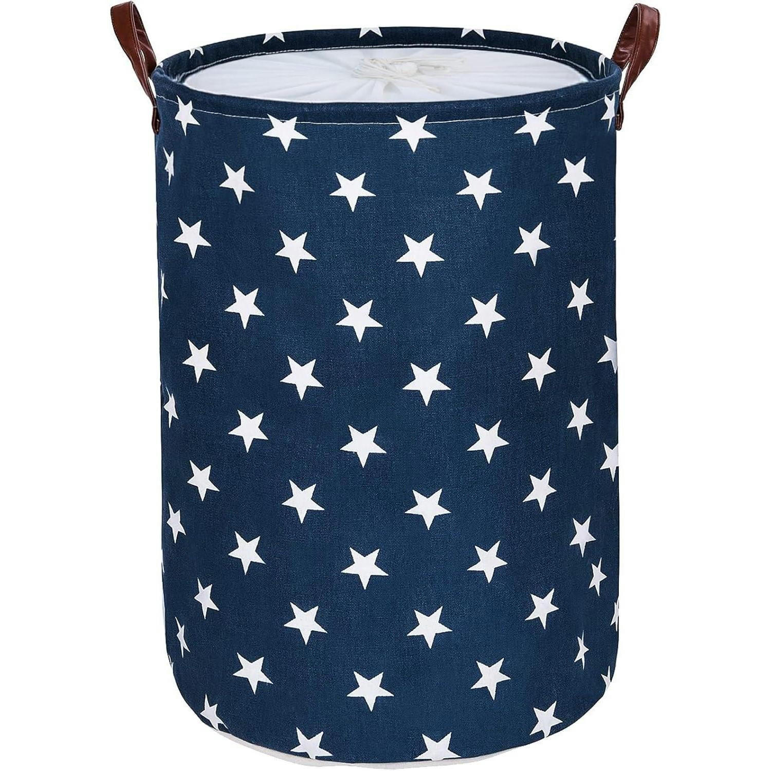WÄSCHEKORB mit Tunnelzug 61 cm Blau Star - Blau, Textil (40.5/61/40.5cm)