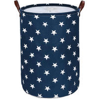 WÄSCHEKORB mit Tunnelzug 61 cm Blau Star - Blau, Textil (40.5/61/40.5cm)