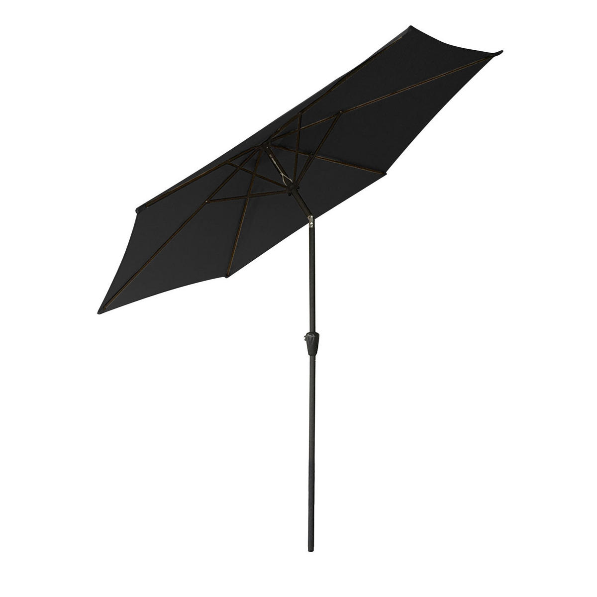 SONNENSCHIRM Hapuna Schwarz Ø 2,70 m - Schwarz, Textil (270/270cm) - Happy Garden