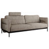 SOFA SALENTO Beige Struktur - Beige/Schwarz, Textil/Metall (221/82/101cm) - MKS