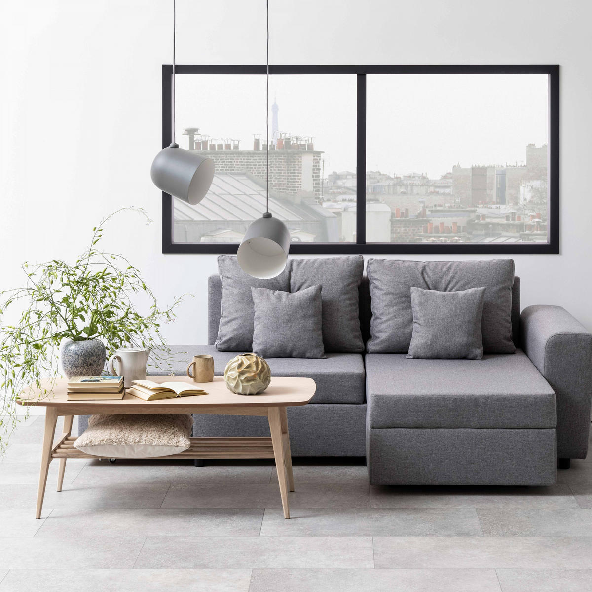 COUCHTISCH rechteckig, Beige - Beige, Holz (120/60/47cm) - Oviala