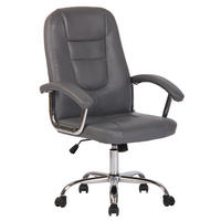 DREHSTUHL Lederlook Grau - Chromfarben/Grau, Textil/Metall (66/106/70cm) - CLP