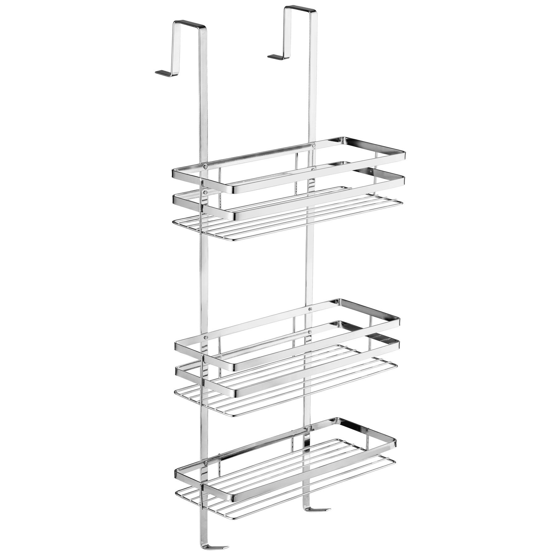 DUSCHABLAGE ,30 x 21 x 80 cm,silber - Silberfarben, Metall (21/80/30cm) - tectake