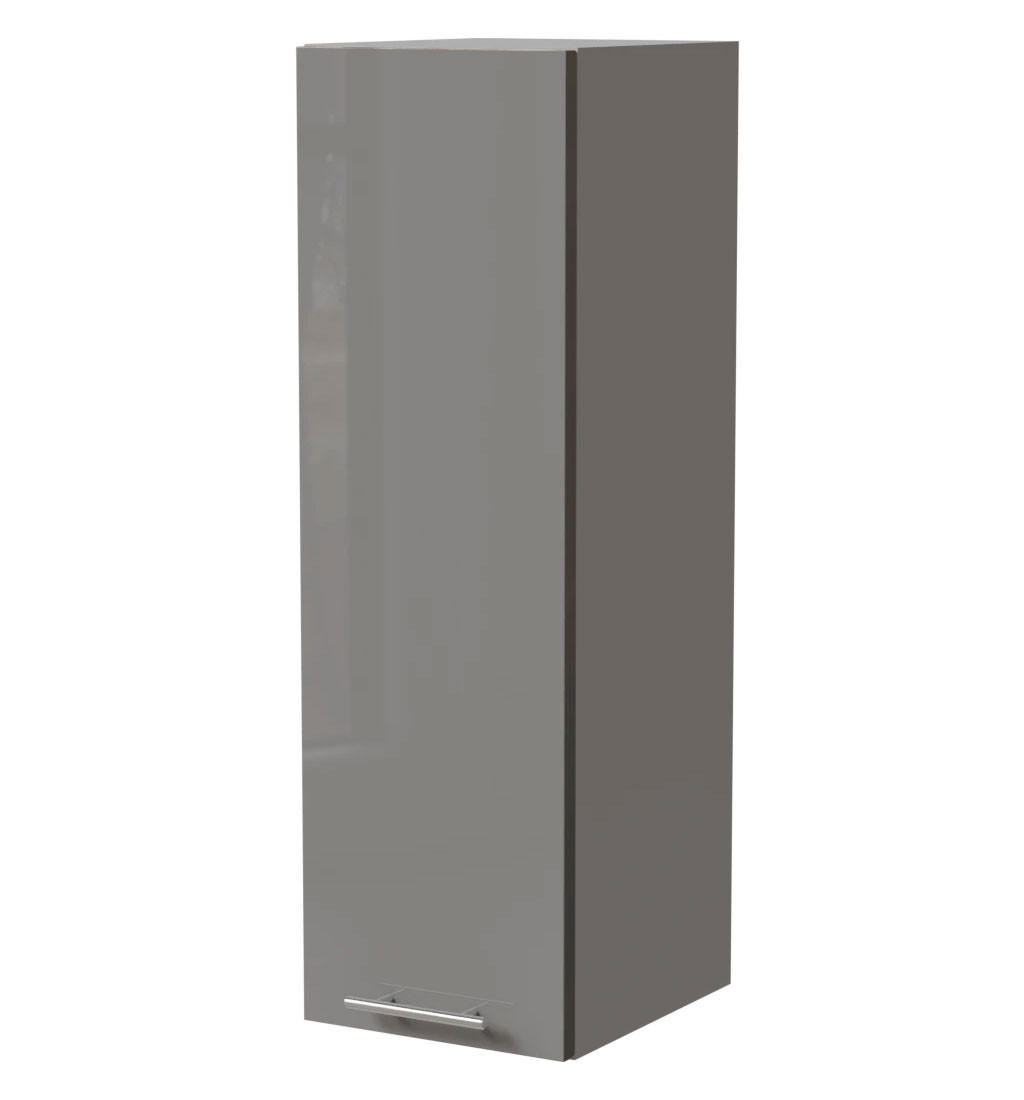 KÜCHENHÄNGESCHRANK W4/30 Essen Grau Hochglanz / Grau Matt 30 / 32,5 / 96cm - Grau, Holz/Holzwerkstoff (30/96/32.5cm) - Feldmann-Wohnen
