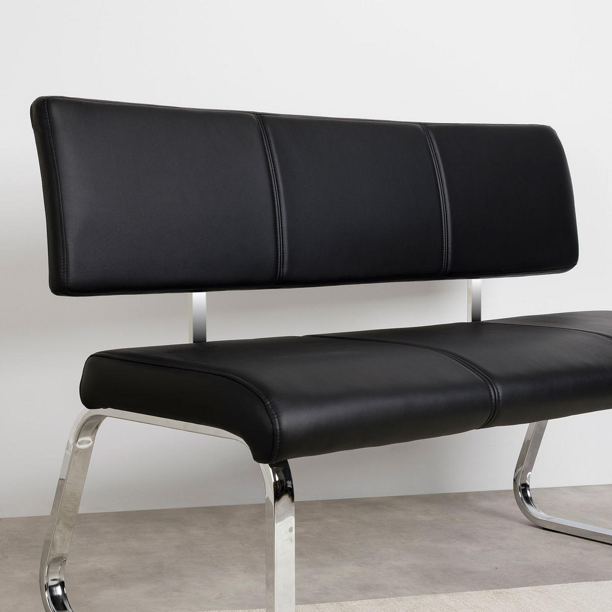 ESSZIMMERBANK VILAS - Schwarz, Textil (135/87/56cm) - IDIMEX
