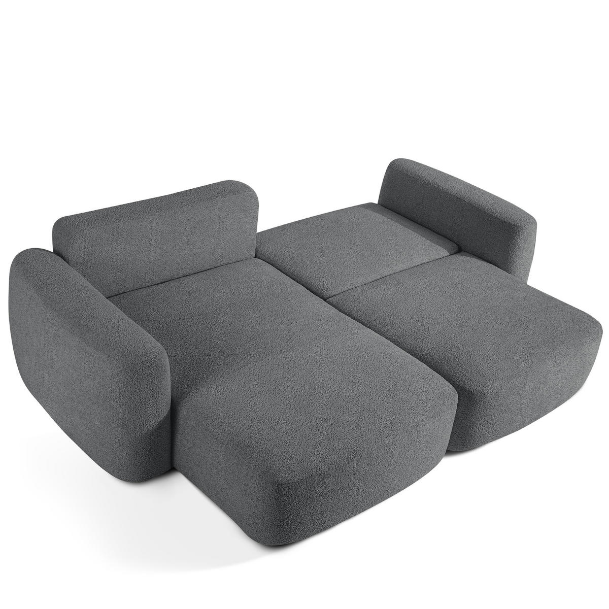 SITZGARNITUR ELOSA - Dunkelgrau, Holz/Textil (245/85/165cm) - KONSIMO®