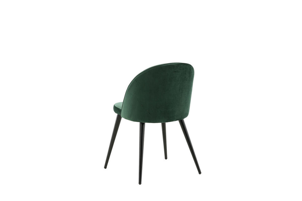 STUHL 2er-Set velours grün, schwarz - Grün, Holzwerkstoff (50/77/57cm) - ebuy24